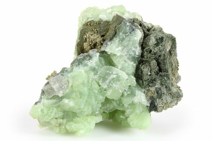 Green Prehnite Crystal Cluster - Morocco #258880
